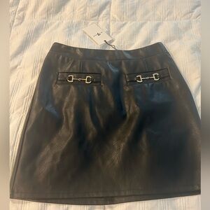 NWT Black 7 for All Mankind Mini Skirt with Chain Accents